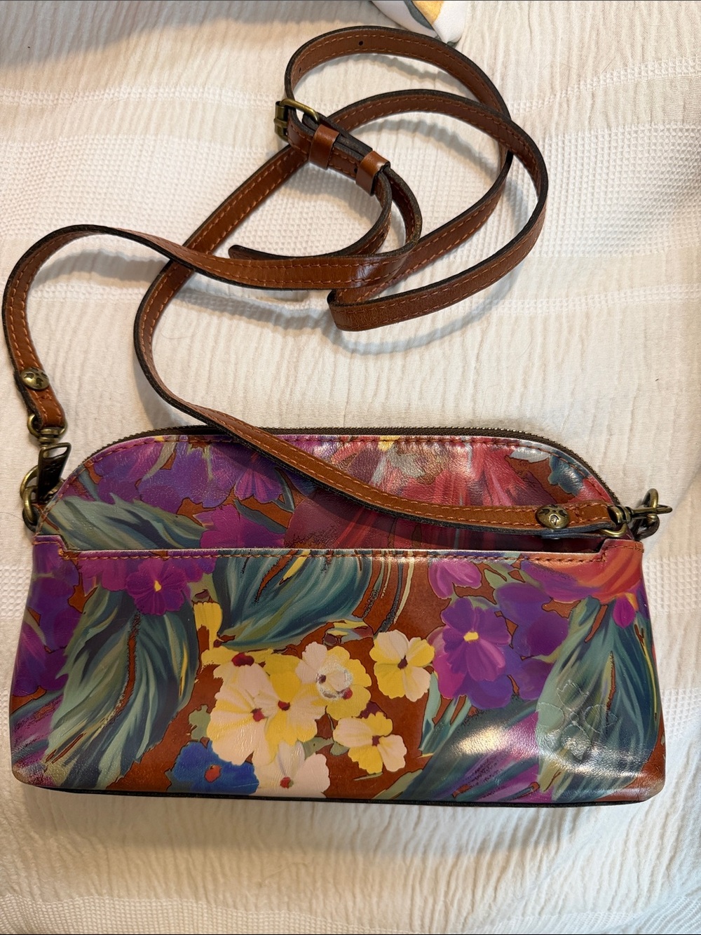 Patricia Nash Floral Printed Leather Crossbody Bag